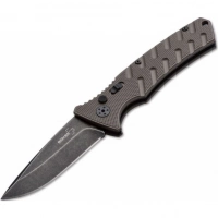 Автоматический складной нож Boker Plus Strike Coyote Spearpoint, сталь AUS-8 BlackWash™ Plain, рукоять анодированный алюминий, BK01BO424 купить в Кургане