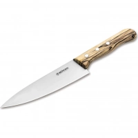 Кухонный шеф-нож Boker Tenera Chef’s Medium Ice Beech, 158 мм, сталь С75, рукоять белый бук купить в Кургане