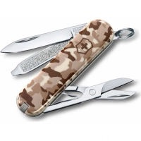 Нож перочинный Victorinox CLASSIC, сталь X55CrMo14, рукоять Cellidor®, песочный камуфляж купить в Кургане