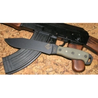 Нож с фиксированным клинком Ontario «NS-7 black micarta», фосфорные доты купить в Кургане