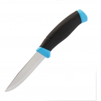 Нож с фиксированным лезвием Morakniv Companion Blue, сталь Sandvik 12С27, рукоять пластик/резина, голубой купить в Кургане