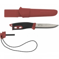 Нож с фиксированным лезвием Morakniv Companion Spark Black Red, сталь Sandvik 12C27, рукоять резина/пластик купить в Кургане