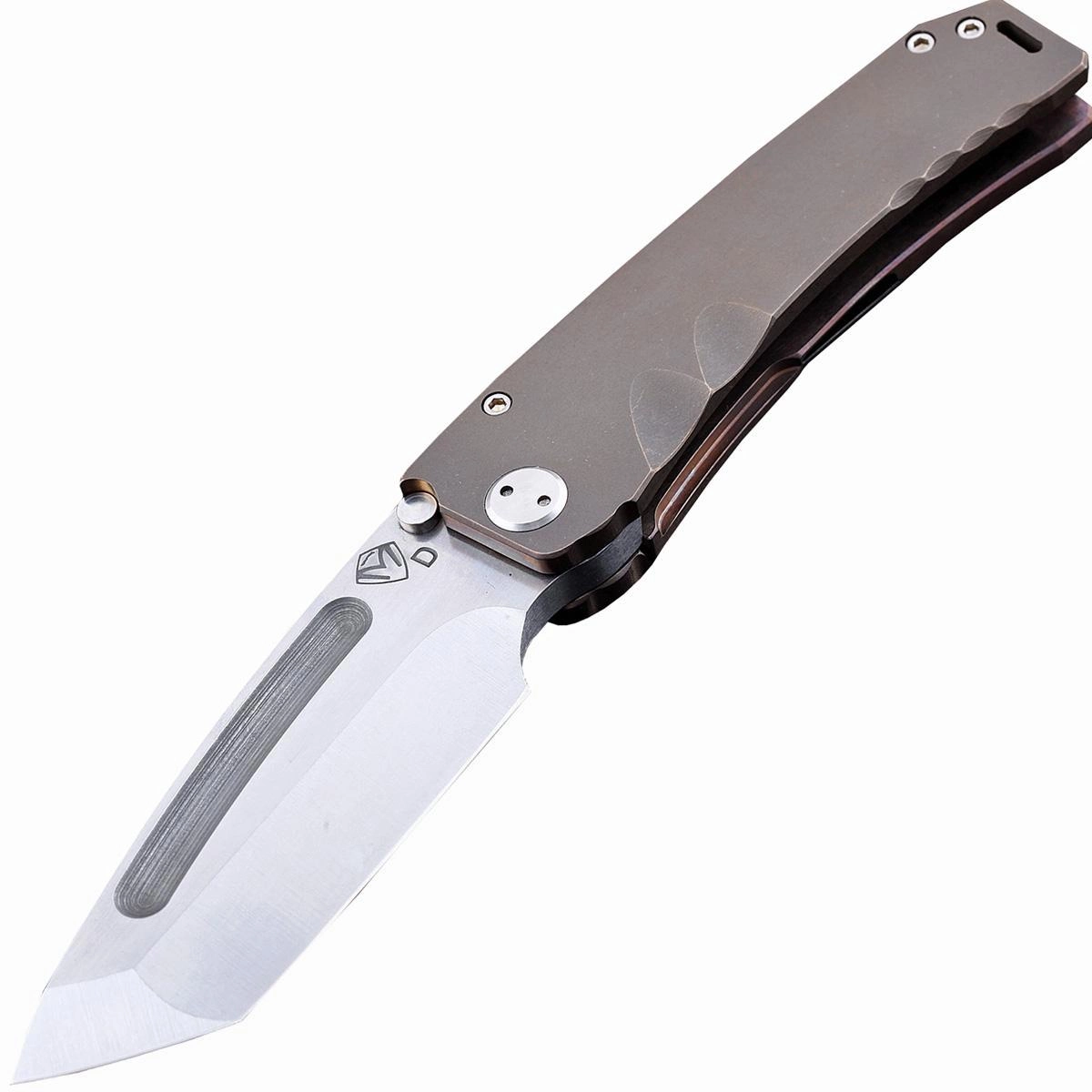 Нож складной Medford Marauder Tanto, сталь D2 Tool Steel, рукоять титановый сплав, бронзовый