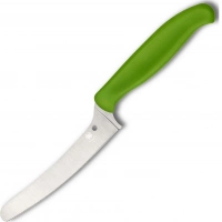 Универсальный кухонный нож Spyderco Z-Cut Offset Kitchen Green, сталь CTS™ — BD1 Alloy, рукоять зеленый полипропилен купить в Кургане