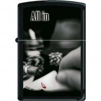 Зажигалка ZIPPO All In, латунь с покрытием Black Matte, чёрная, матовая, 36x12x56 мм купить в Кургане