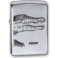 Зажигалка ZIPPO Alligator, с покрытием Brushed Chrome, латунь/сталь, серебристая, матовая, 36x12x56 купить в Кургане