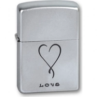 Зажигалка ZIPPO Love Satin Chrome, латунь с никеле-хромовым покрыт., серебр., матовая, 36х56х12 мм купить в Кургане