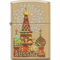 Зажигалка ZIPPO Россия с покрытием High Polish Brass купить в Кургане