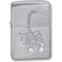 Зажигалка ZIPPO Scorpion Brushed Chrome, латунь с никеле-хром.покрыт., серебр., матов., 36х56х12 мм купить в Кургане